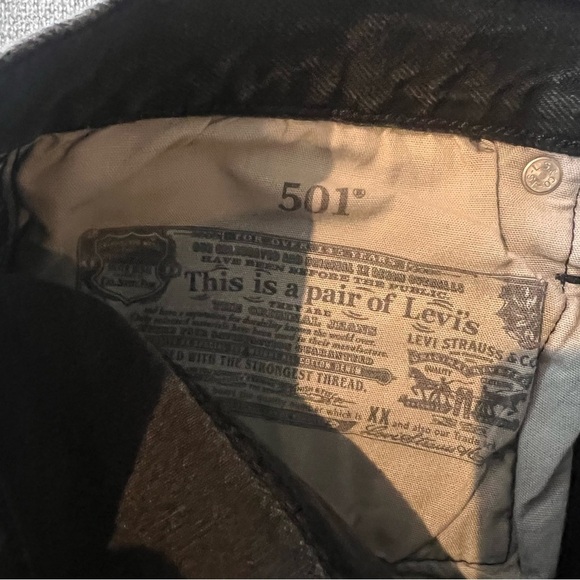 Levi’s 501 Denim Cutoff Shorts 30 Black Gray Wash - Picture 5 of 6